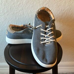 Hey Dude: Gray/White Kob Eco Sox Aegean Shoes- Slip on- 14